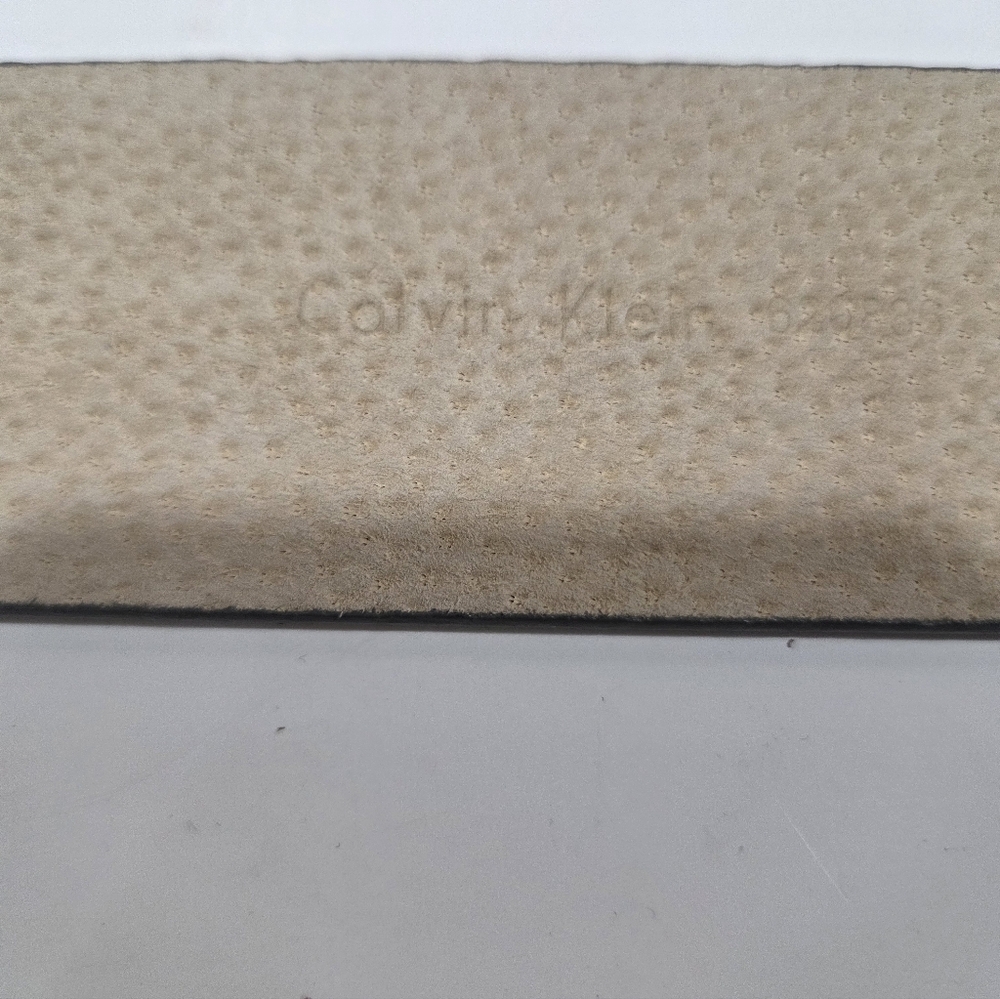 Calvin Klein Platinum Color Wide Leather Belt - Picture 5 of 7